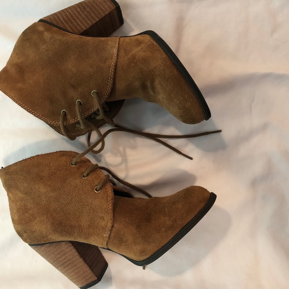 Brown Tan Suede Booties BCBG